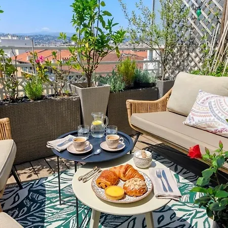 Sun Deck Terrace - Port Of With View And Air Conditioning Apartmán Nice