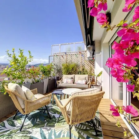 Sun Deck Terrace - Port Of With View And Air Conditioning Apartamento Niza